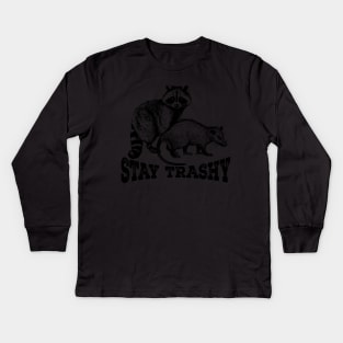 Stay Trashy - Possum And Raccoon Kids Long Sleeve T-Shirt